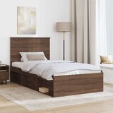  Okvir za krevet s uzglavljem Smeđi hrast 100 x 200 cm | shoptok.hr