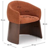 Kave Home Oblazinjen jedilni stol z nasloni za roke v barvi terakote Bosca – | Shoptok.si