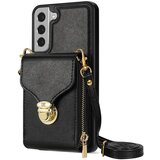 INORCO Za Samsung Galaxy S22 5G PU usnje + etui z režo za kartico TPU, ovitek za telefon z zadrgo in stojalom s trakom čez telo, (22036746) Cene