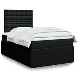 vidaXL Krevet s oprugama i madracem crni 120 x 200cm od tkanine | shoptok.hr