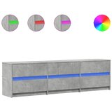 TV ormarić s LED svjetlima boja betona 180x34x50 cm drveni | Eponuda.com