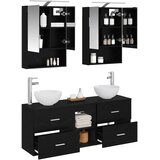  Set ormarića za kupaonicu 5 pcs Crni hrast 50 x 14,5 x 70 cm | Shoptok.si