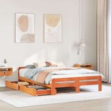 Maison Chic Posteljni okvir - Dvoposteljna postelja - Zakonska postelja brez vzmetnice vošč. rjav 150x200 cm borovina-J13146, (21760217) | Shoptok.si