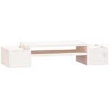  Stalak za monitor bijeli 70 x 27,5 x 15 cm od masivne borovine | shoptok.hr