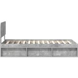  Konstrukcija postelje z vzglavjem Betonsko siva 90 x 190 cm, (5000102751) | Shoptok.si