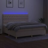  box spring s madracem LED krem 200x200 cm od tkanine | shoptok.hr