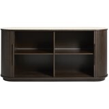 Unique Furniture Komoda s keramično ploščo z drsnimi vrati v temni naravni barvi 165x76x45 cm Enna – | Shoptok.si