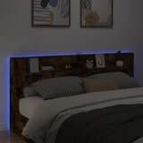 Ormarić za uzglavlje LED boja dimljenog hrasta 220x16,5x103,5cm | Eponuda.ba