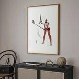  Plakat - Illustration of a Female Golfer with the Eiffel Tower in the Background 60x90 Zlatni okvir s margom | shoptok.hr