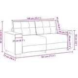 Dvosjed Ružičasti 180x77x82 cm Baršun | shoptok.hr