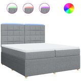  Krevet s oprugama i madracem svjetlosivi 200 x 200cm od tkanine | shoptok.hr