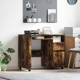 vidaXL Rjava računalniška miza Dimljen hrast Inženirski les Kompaktna | Shoptok.si