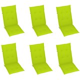  Sklopive stolice 6 kom s jastucima od punog bagremovog drveta Zelena 120 x 50 x 3 cm | shoptok.hr