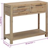  Konzolni stol 82 x 33 x 73 cm od masivnog bagremovog drva | shoptok.hr