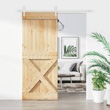 vidaXL Drsna vrata s kompletom vodil 85x210 cm trdna borovina Cene