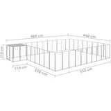  Kavez za pse srebrni 25,41 m² čelični | shoptok.hr