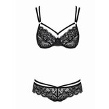 Obsessive Dvodelni čipkast set, črn Cene