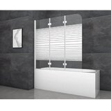 Aurlane zložljiva stena za kad white stripes 3 bela 140 cm x 140 cm 3-krilna Cene
