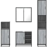  4-dijelni set kupaonskog namještaja siva boja hrasta drveni | shoptok.hr