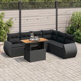 vidaXL 7-dijelni set vrtnih sofa od poliratana s jastucima crni | shoptok.hr