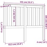  Uzglavlje za krevet 141 x 6 x 101 cm od masivne borovine | shoptok.hr