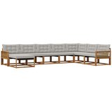 vidaXL Zunanja garnitura za sedenje 8 pcs Naravna in svetlo siva, (5000280813) | Shoptok.si