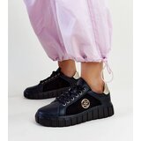 Gemre Black leather sneakers with chunky sole Viera | Shoptok.si