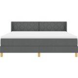 vidaXL Postelja z vzmetnico Temno siva 180x200 cm tkanina | Shoptok.si