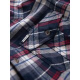 Ombre Men's checkered flannel shirt with pockets - navy blue and red | Eponuda.ba