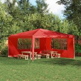  Zid šatora za zabavu 2 pcs 400 x 195 cm Crvena PE i čelik | shoptok.hr
