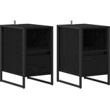  Noćni ormarić s ladicama 2 pcs Crni hrast 39,5 x 30 x 50 cm | Eponuda.com