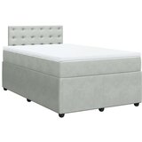 vidaXL Box spring postelja z vzmetnico svetlo siva 120x190 cm žamet | Shoptok.si