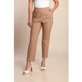 Fenzy Plus Size Hlače S Karo Potiskom, Rjave | Shoptok.si