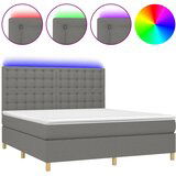  The Living Store Box spring postelja z vzmetnico LED temno siva 160x200 cm blago - Box Spring Postelja, (21501531) | Shoptok.si