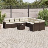 vidaXL 11-dijelni set vrtnih sofa od poliratana s jastucima smeđi | shoptok.hr