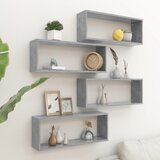 vidaXL Stenske police kockaste 4 kosi betonsko sive 60x15x23 cm Cene
