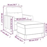  Fotelja s tabureom tamnosiva 60 cm od tkanine - Tamno siva 60 cm | shoptok.hr
