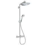 Hansgrohe Croma Select S kompletni tuš sistem usponski sa termostatskim mešačem, ručnim tušem i nadglavnim tušem 26790000 | ePonuda.com