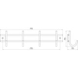 SIRO Zidna vješalica (D x Š x V: 300 x 80 x 50 mm, Broj kuka: 4 Kom.) | shoptok.hr