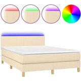  Krevet box spring s madracem LED krem 140x200 cm od tkanine | shoptok.hr