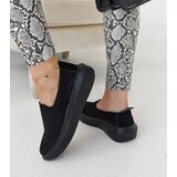Gemre Women's black slip-on perforated loafers on a thick sole Marcie | Shoptok.si