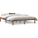 vidaXL Posteljni okvir voščeno rjav 160x200 cm trdna borovina Cene