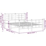 Metalni okvir kreveta uzglavlje i podnožje crni 160x200 cm | shoptok.hr