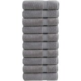  Ručnici za kupanje SOLUND 10 kom sivi 100x150 cm 600 gsm | shoptok.hr
