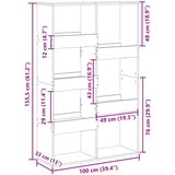 Sobna pregrada boja betona 100x33x155,5 cm konstruirano drvo | shoptok.hr