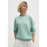 Polo Ralph Lauren Bombažen pulover ženski, zelena barva, 211935582
