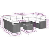  10-dijelni set vrtnih sofa s jastucima crni od poliratana | shoptok.hr