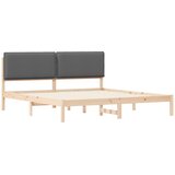  Krevetni okvir s tapiciranim uzglavljem Tamno siva 180 x 200 cm | shoptok.hr