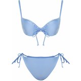 Trendyol Blue Balconette Tunnel Bikini Set Cene