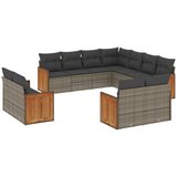  The Living Store Vrtna sedežna garnitura 11-delna z blazinami siv poli ratan - Vrtna Sedežna Garniture, (21451133) | Shoptok.si